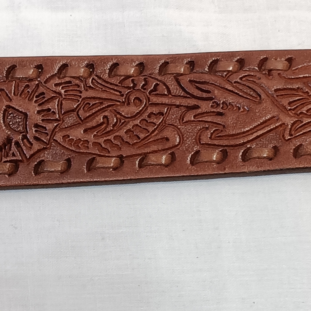Polo Silver and Brown Men's Belt Size 30/32 - Picture 3 of 12